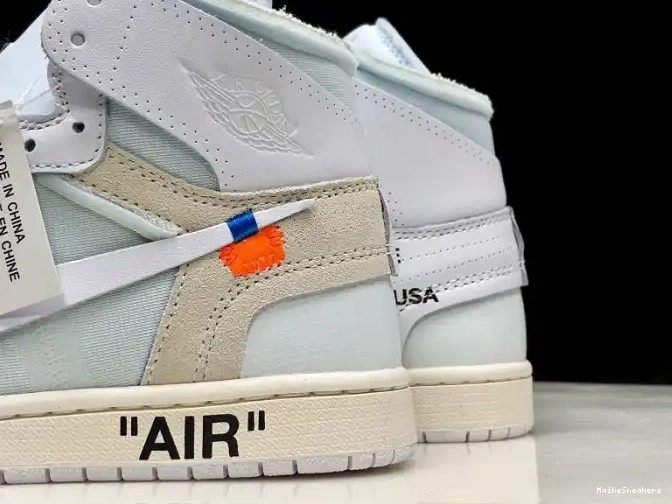 MaikeSneakers Jordan 1 AQ0818-100 White Off-White Retro Air High 0521